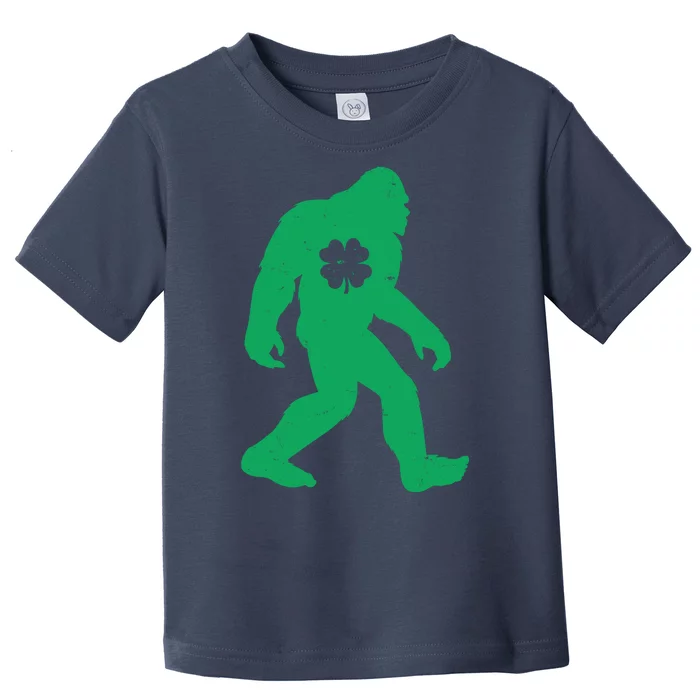 St Patricks Day Lucky Shamrock Clover Big Foot Sasquatch Yeti Toddler T-Shirt