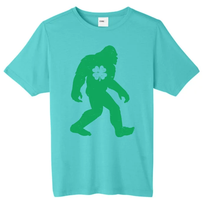 St Patricks Day Lucky Shamrock Clover Big Foot Sasquatch Yeti ChromaSoft Performance T-Shirt