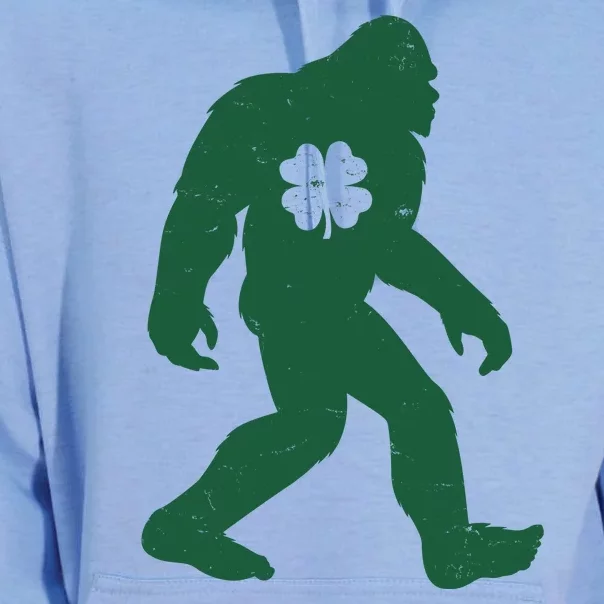 St Patricks Day Lucky Shamrock Clover Big Foot Sasquatch Yeti Unisex Surf Hoodie