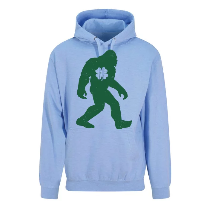 St Patricks Day Lucky Shamrock Clover Big Foot Sasquatch Yeti Unisex Surf Hoodie