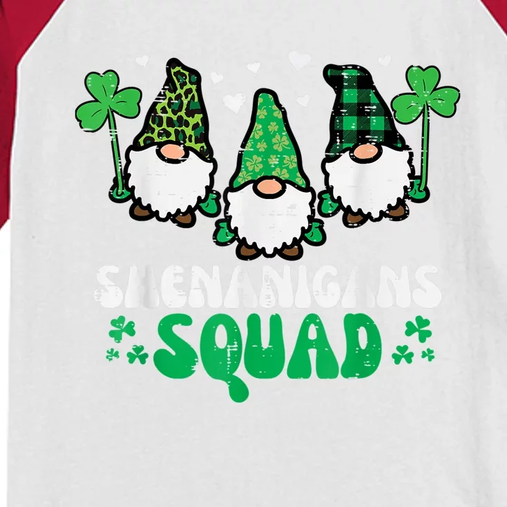 St Patricks Day Gnomes Shenanigans Squad   s Kids Colorblock Raglan Jersey