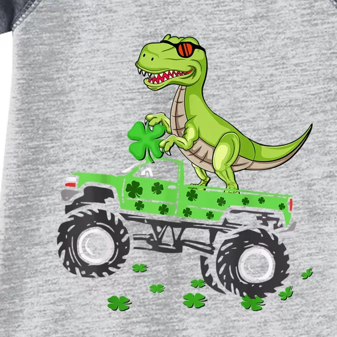 St Patricks Day Dinosaur Monster Turck Trex Infant Baby Jersey Bodysuit