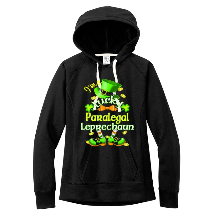 St Patrick's Day Paralegal Costume I'm A Lucky Leprechaun Gift Women's Fleece Hoodie