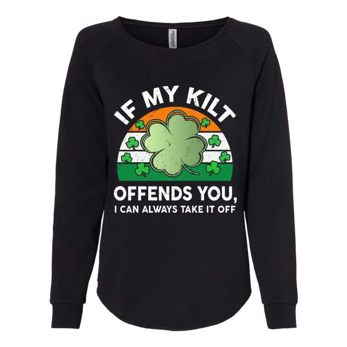 St Patricks Day Kilt Offend You Womens California Wash Sweatshirt