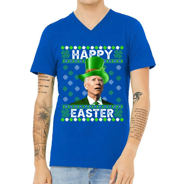 St Patricks Day Funny Joe Happy Easter Leprechaun Biden Gift V-Neck T-Shirt