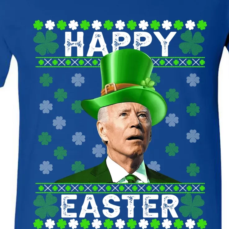 St Patricks Day Funny Joe Happy Easter Leprechaun Biden Gift V-Neck T-Shirt