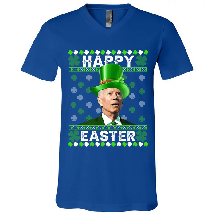 St Patricks Day Funny Joe Happy Easter Leprechaun Biden Gift V-Neck T-Shirt