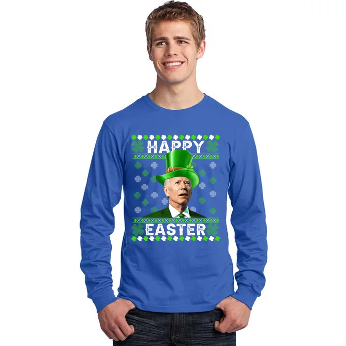 St Patricks Day Funny Joe Happy Easter Leprechaun Biden Gift Tall Long Sleeve T-Shirt