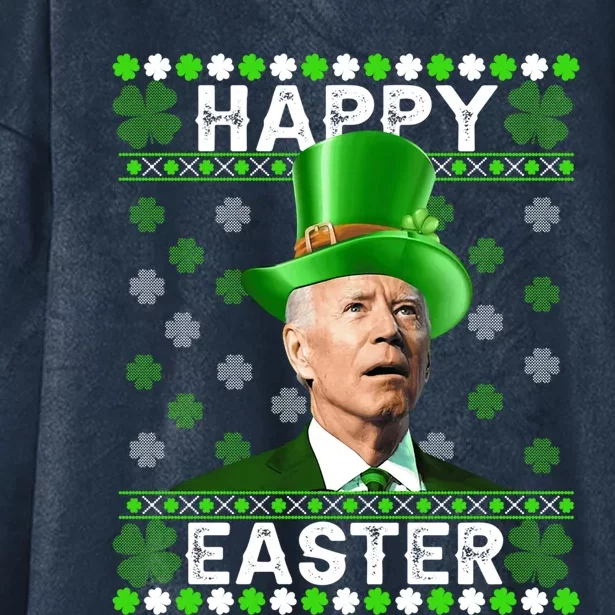 St Patricks Day Funny Joe Happy Easter Leprechaun Biden Gift Hooded Wearable Blanket