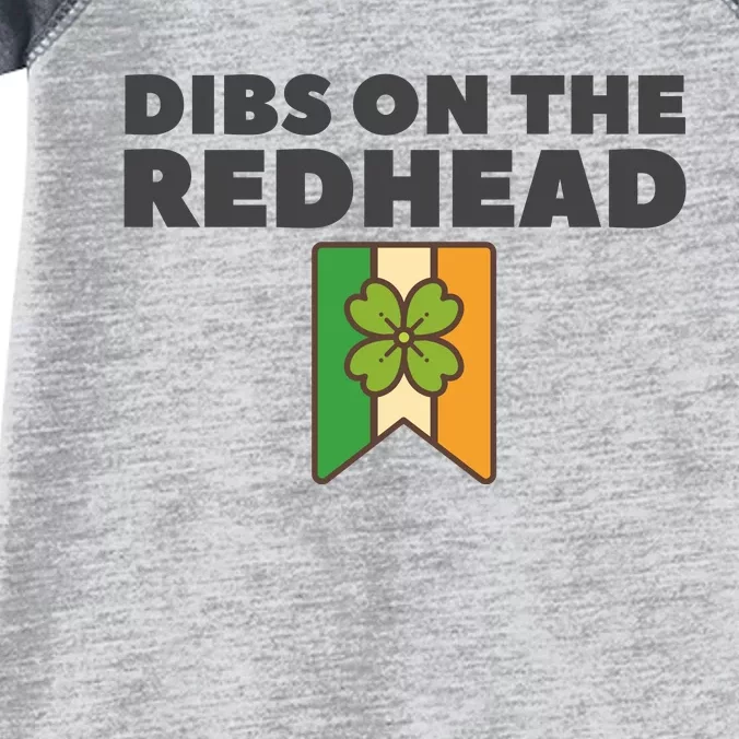 St PatrickS Day Dibs On The Redhead Funny Infant Baby Jersey Bodysuit