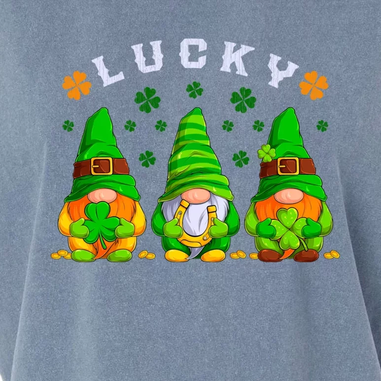 St Patrick's Day Lucky Gnomes Gift Garment-Dyed Women's Muscle Tee