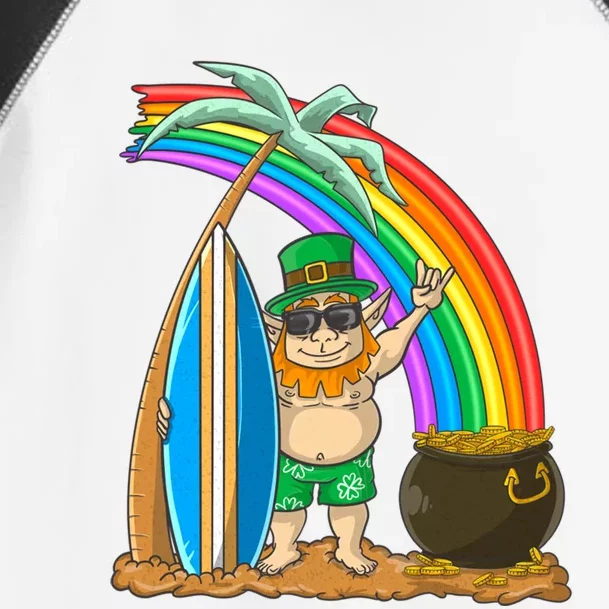 St Patricks Day Hawaii Surfing Leprechaun Rainbow Cute Gift Toddler Fine Jersey T-Shirt