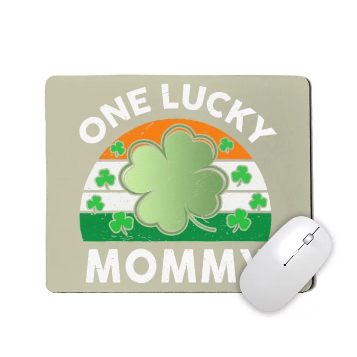 St Patricks Day Costume Women Mom Mama One Lucky Mommy Mousepad