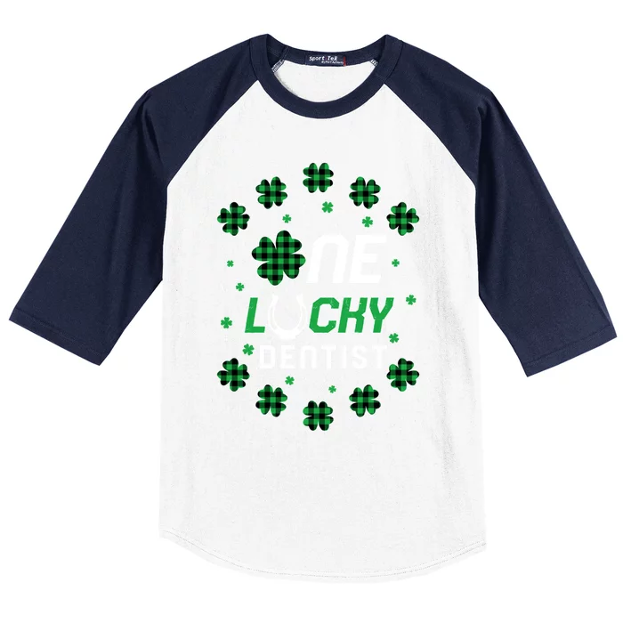 St Patricks Day Prek Kinder One Lucky Dentist Gift Baseball Sleeve Shirt