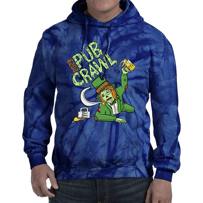 St. Patrick's Day Pub Crawl Beer Drinking Zombie Leprechaun Tie Dye Hoodie