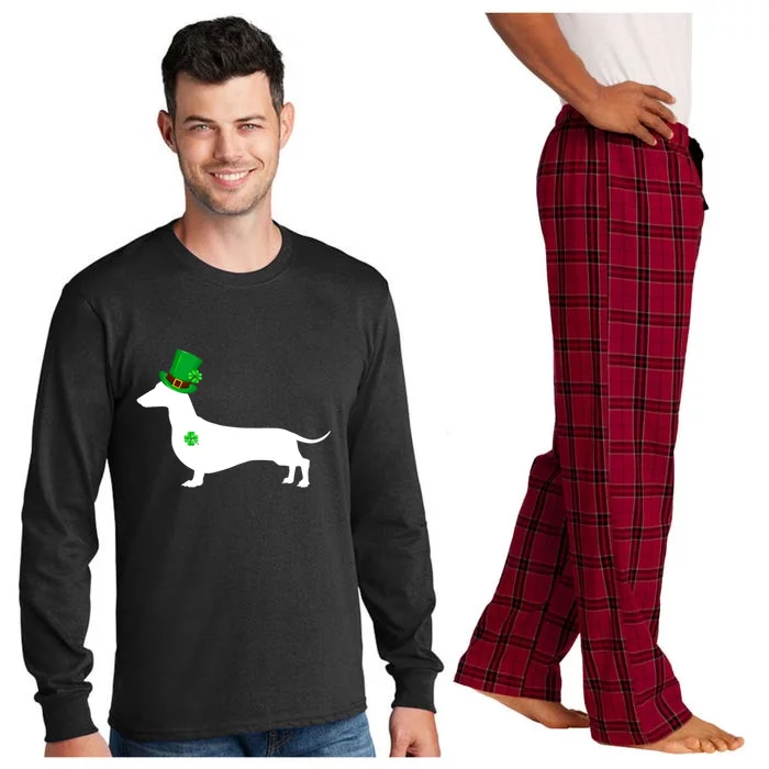 St Patrick’S Day Funny Dachshund Dog Shamrock Gift Long Sleeve Pajama Set