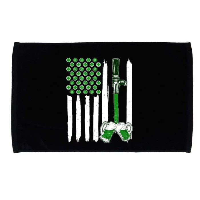 St. Patrick's Day Beer Tap USA American Flag Microfiber Hand Towel