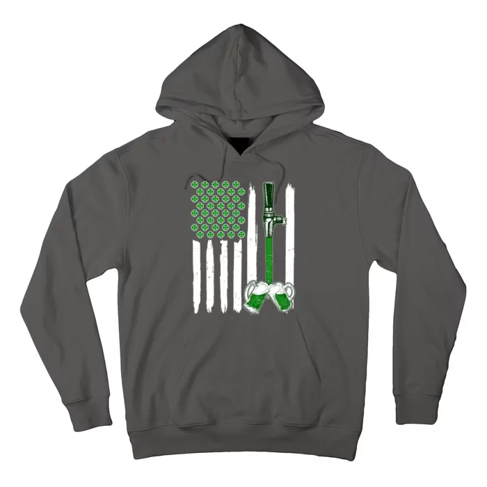 St. Patrick's Day Beer Tap USA American Flag Hoodie