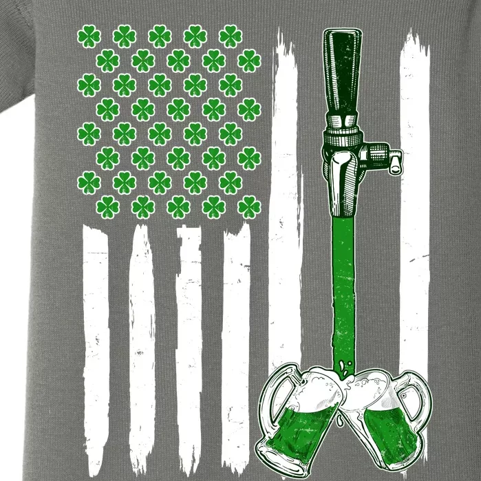 St. Patrick's Day Beer Tap USA American Flag Baby Bodysuit