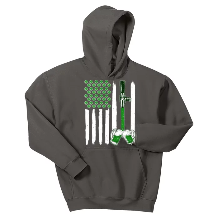 St. Patrick's Day Beer Tap USA American Flag Kids Hoodie