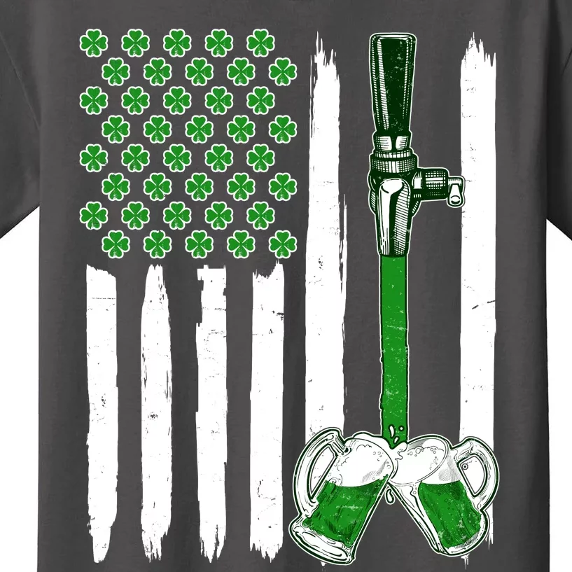 St. Patrick's Day Beer Tap USA American Flag Kids T-Shirt