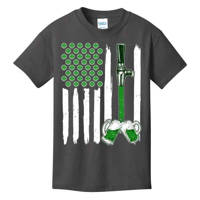 St. Patrick's Day Beer Tap USA American Flag Kids T-Shirt