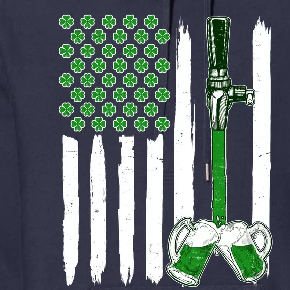 St. Patrick's Day Beer Tap USA American Flag Premium Hoodie