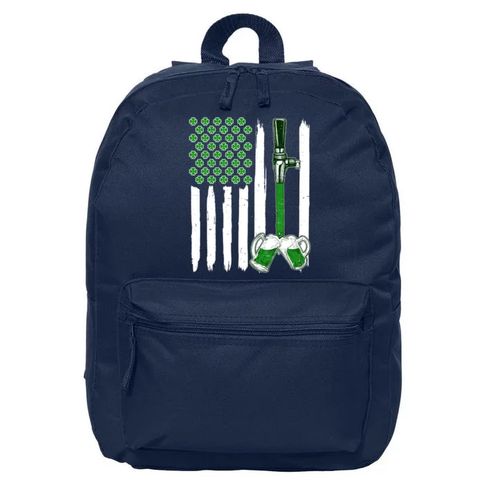 St. Patrick's Day Beer Tap USA American Flag 16 in Basic Backpack