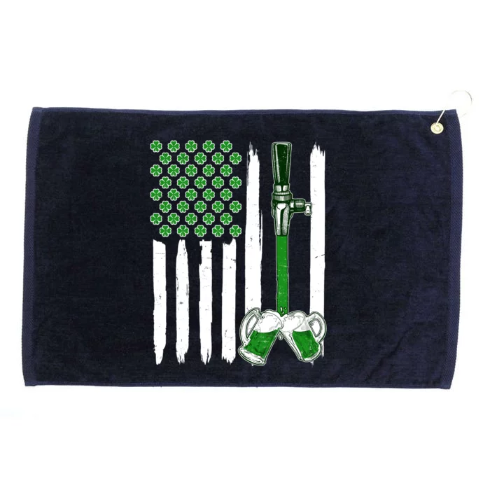 St. Patrick's Day Beer Tap USA American Flag Grommeted Golf Towel