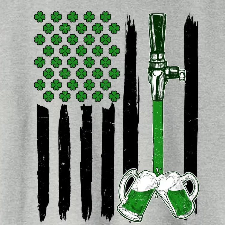 St. Patrick's Day Beer Tap USA American Flag Women's Crop Top Tee