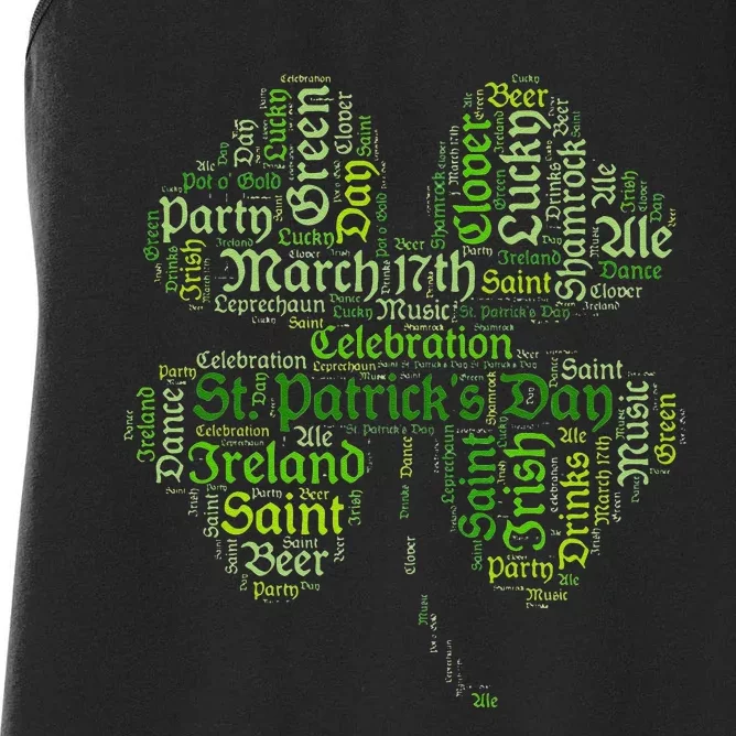 Saint Patrick's Day March 17 Pot Of Gold, Party Shenanigans Women's Racerback Tank