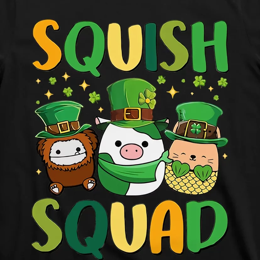 St Patrick's Day Squish Squad Cute Pig Mole Hedgehog Cute Trending Gift Idea T-Shirt