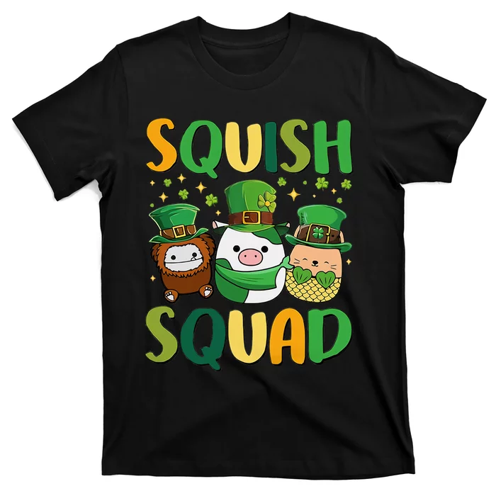 St Patrick's Day Squish Squad Cute Pig Mole Hedgehog Cute Trending Gift Idea T-Shirt