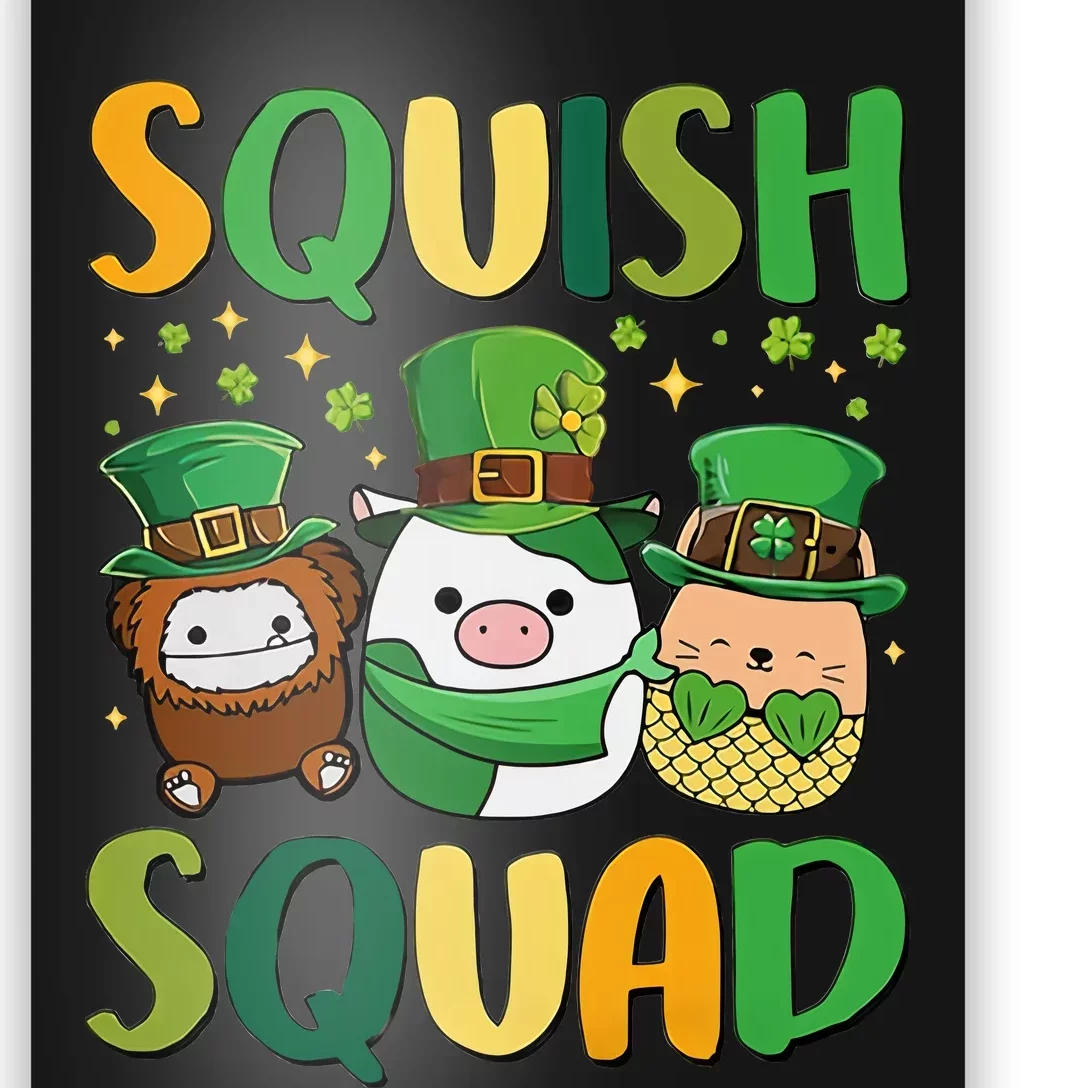 St Patrick's Day Squish Squad Cute Pig Mole Hedgehog Cute Trending Gift Idea Poster