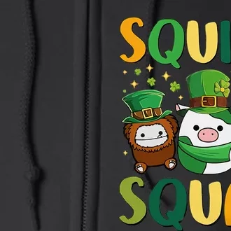 St Patrick's Day Squish Squad Cute Pig Mole Hedgehog Cute Trending Gift Idea Full Zip Hoodie