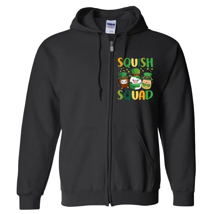 St Patrick's Day Squish Squad Cute Pig Mole Hedgehog Cute Trending Gift Idea Full Zip Hoodie