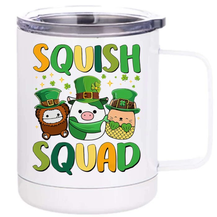 St Patrick's Day Squish Squad Cute Pig Mole Hedgehog Cute Trending Gift Idea Front & Back 12oz Stainless Steel Tumbler Cup