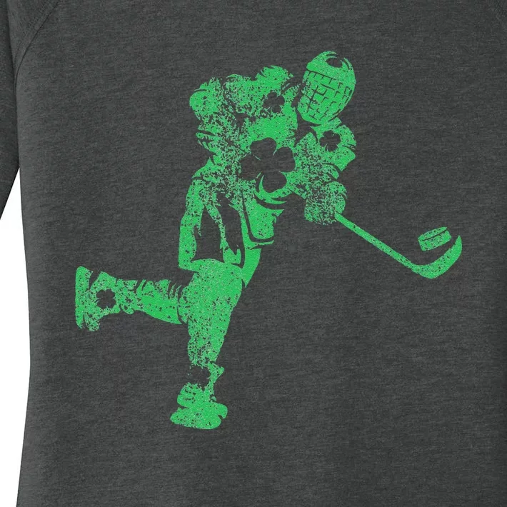 St Patricks Day Hockey Irishs Saint Paddy's Shamrock Women's Perfect Tri Tunic Long Sleeve Shirt