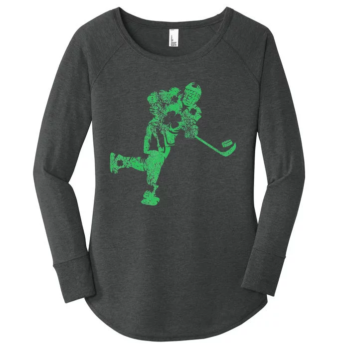 St Patricks Day Hockey Irishs Saint Paddy's Shamrock Women's Perfect Tri Tunic Long Sleeve Shirt