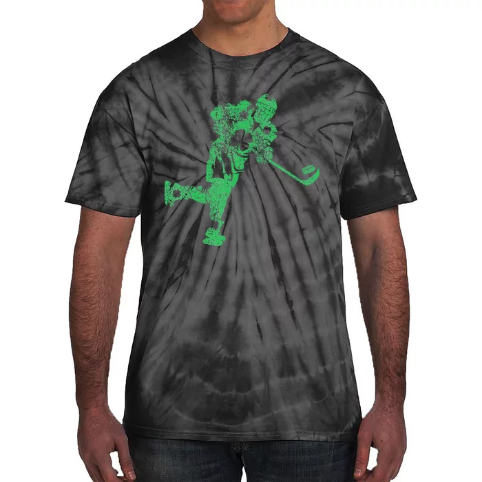 St Patricks Day Hockey Irishs Saint Paddy's Shamrock Tie-Dye T-Shirt