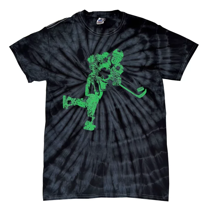 St Patricks Day Hockey Irishs Saint Paddy's Shamrock Tie-Dye T-Shirt