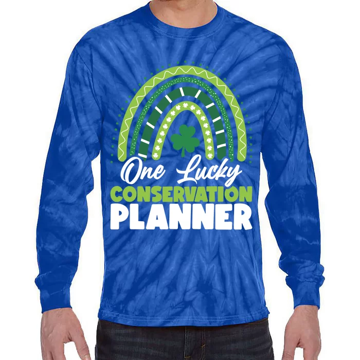 St Patricks Day One Lucky Conservation Planner Gift Tie-Dye Long Sleeve Shirt