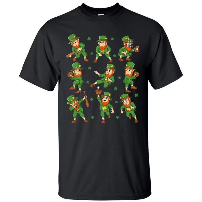 St Patricks Day Leprechaun Baseball Player Tall T-Shirt