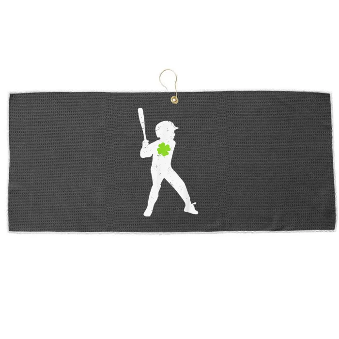 St Patricks Day Baseball Shamrock Irish Large Microfiber Waffle Golf Towel