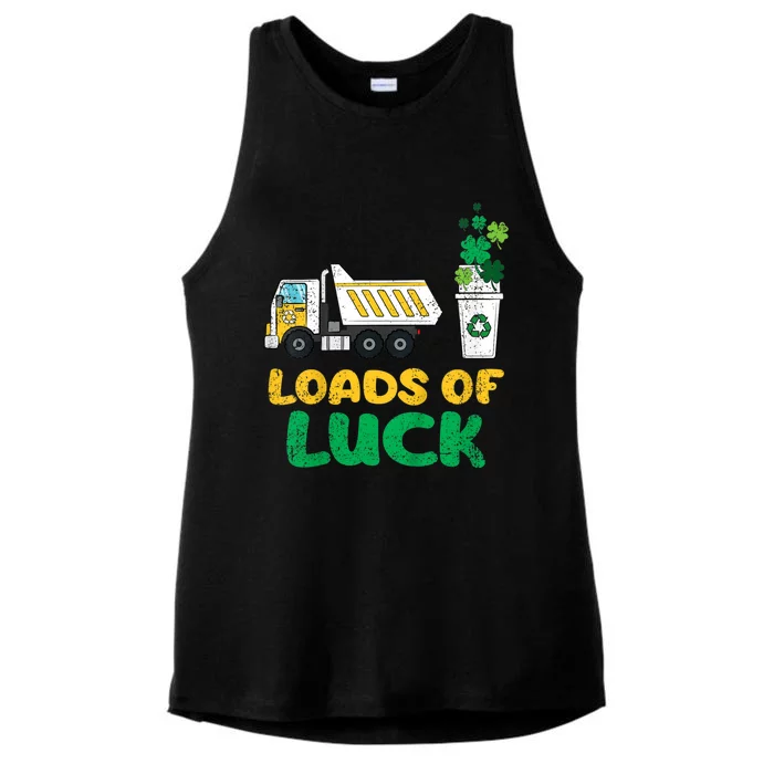 St Patricks Day Loads Of Luck Truck Ladies Tri-Blend Wicking Tank