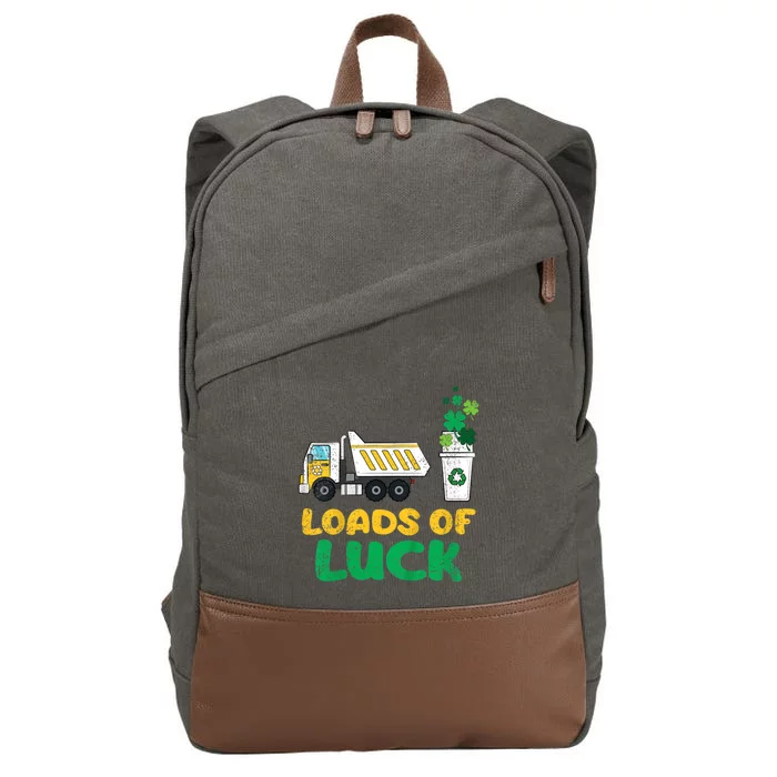 St Patricks Day Loads Of Luck Truck Cotton Canvas Backpack