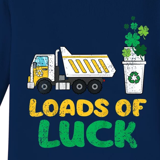 St Patricks Day Loads Of Luck Truck Baby Long Sleeve Bodysuit