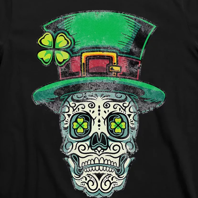 St Patricks Day Mexican Skull Leprechaun Cinco De Mayo T-Shirt