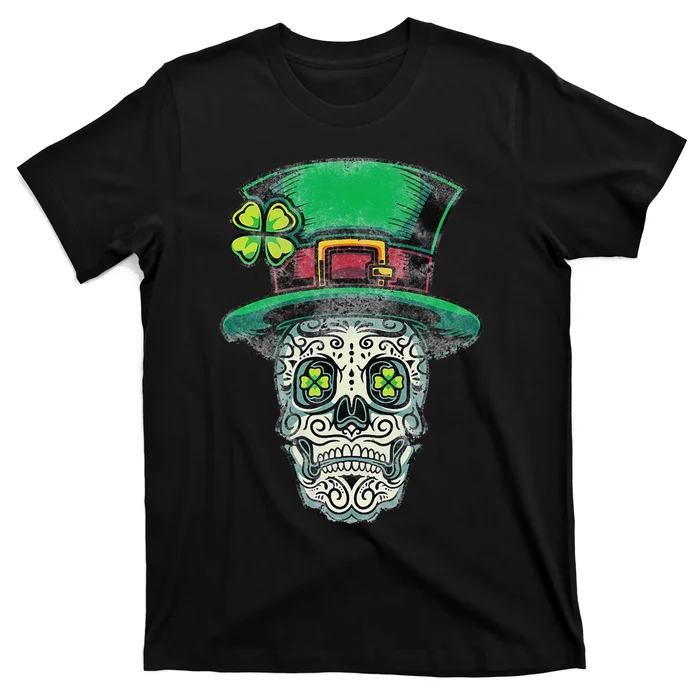 St Patricks Day Mexican Skull Leprechaun Cinco De Mayo T-Shirt