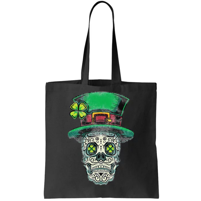 St Patricks Day Mexican Skull Leprechaun Cinco De Mayo Tote Bag